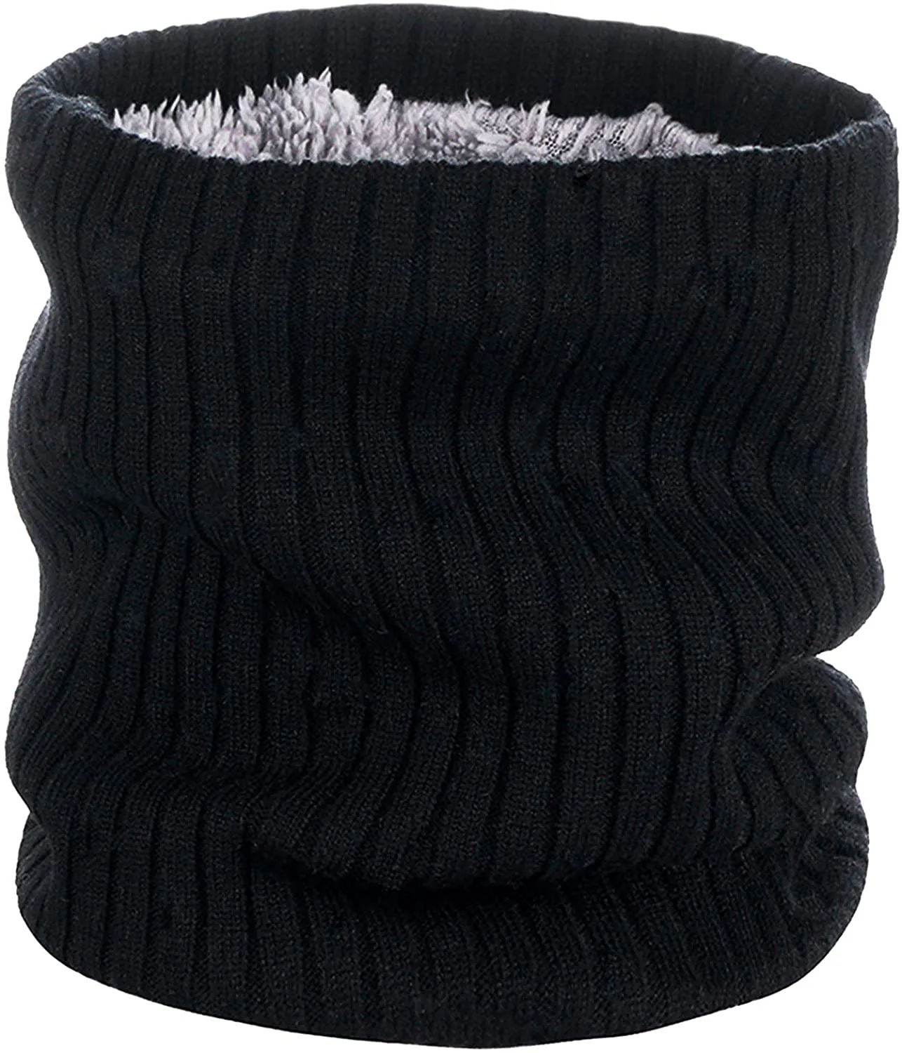 1-2 Pack Neck Warmer Winter Double-Layer Neck Gaiter Soft Fleece Lined Circle Scarf Gifts