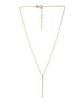 18Kt Rose Gold Plated Cz Pendant Necklace For Women