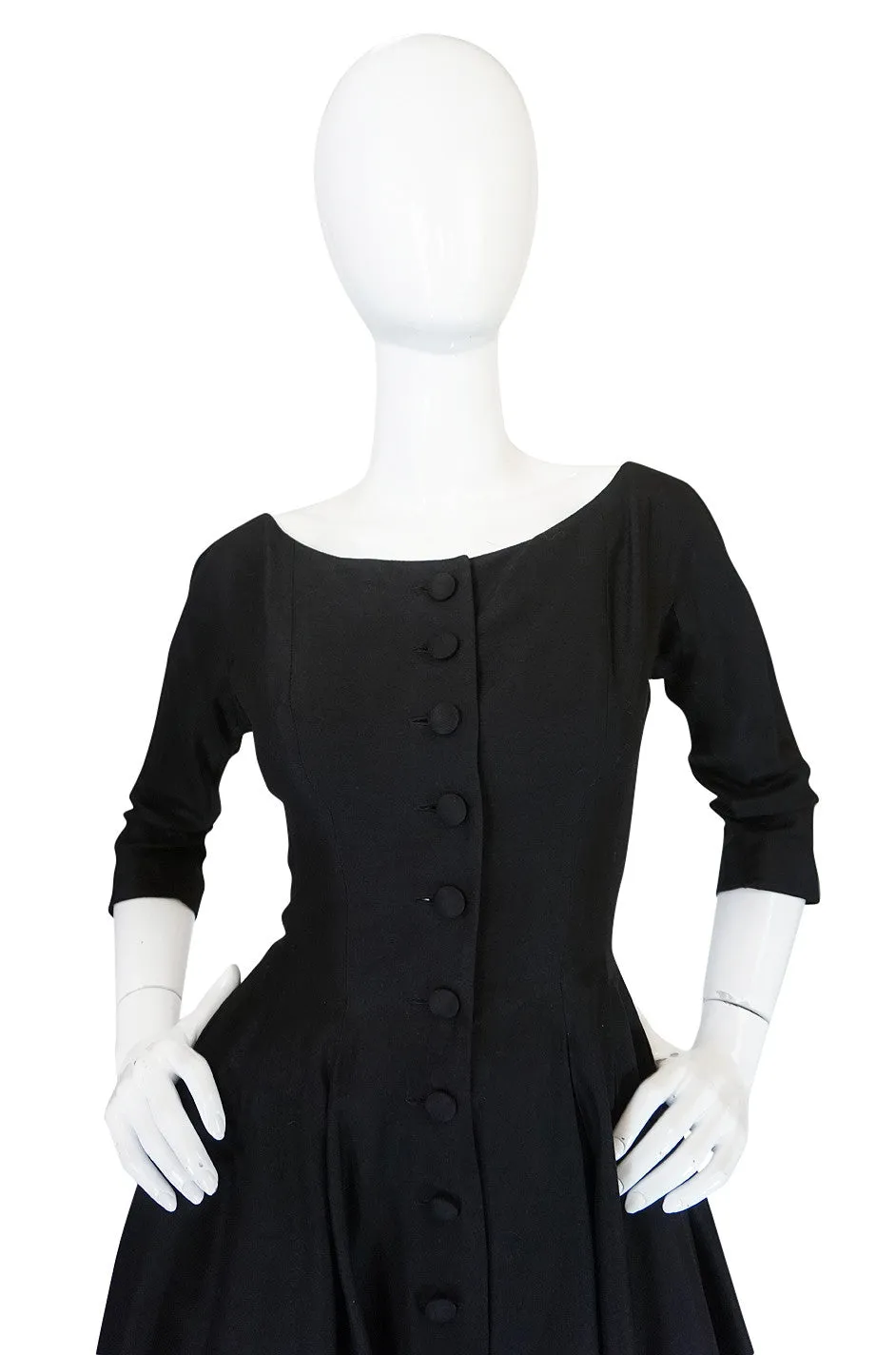 1950s Extraordinary Gigi Young Silk Button Front Dress