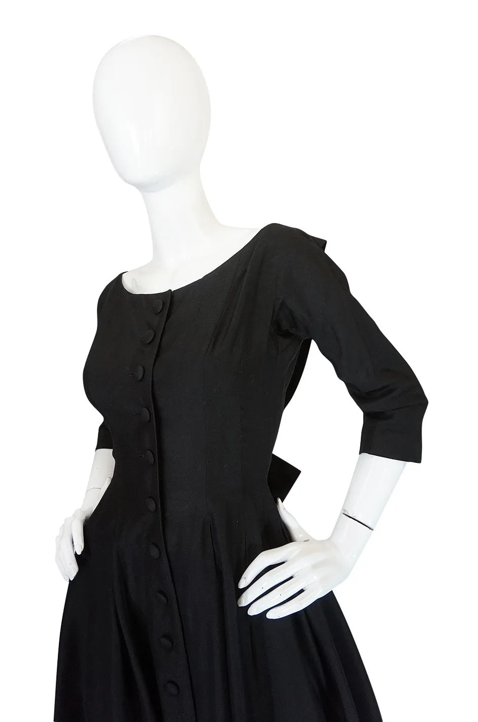 1950s Extraordinary Gigi Young Silk Button Front Dress