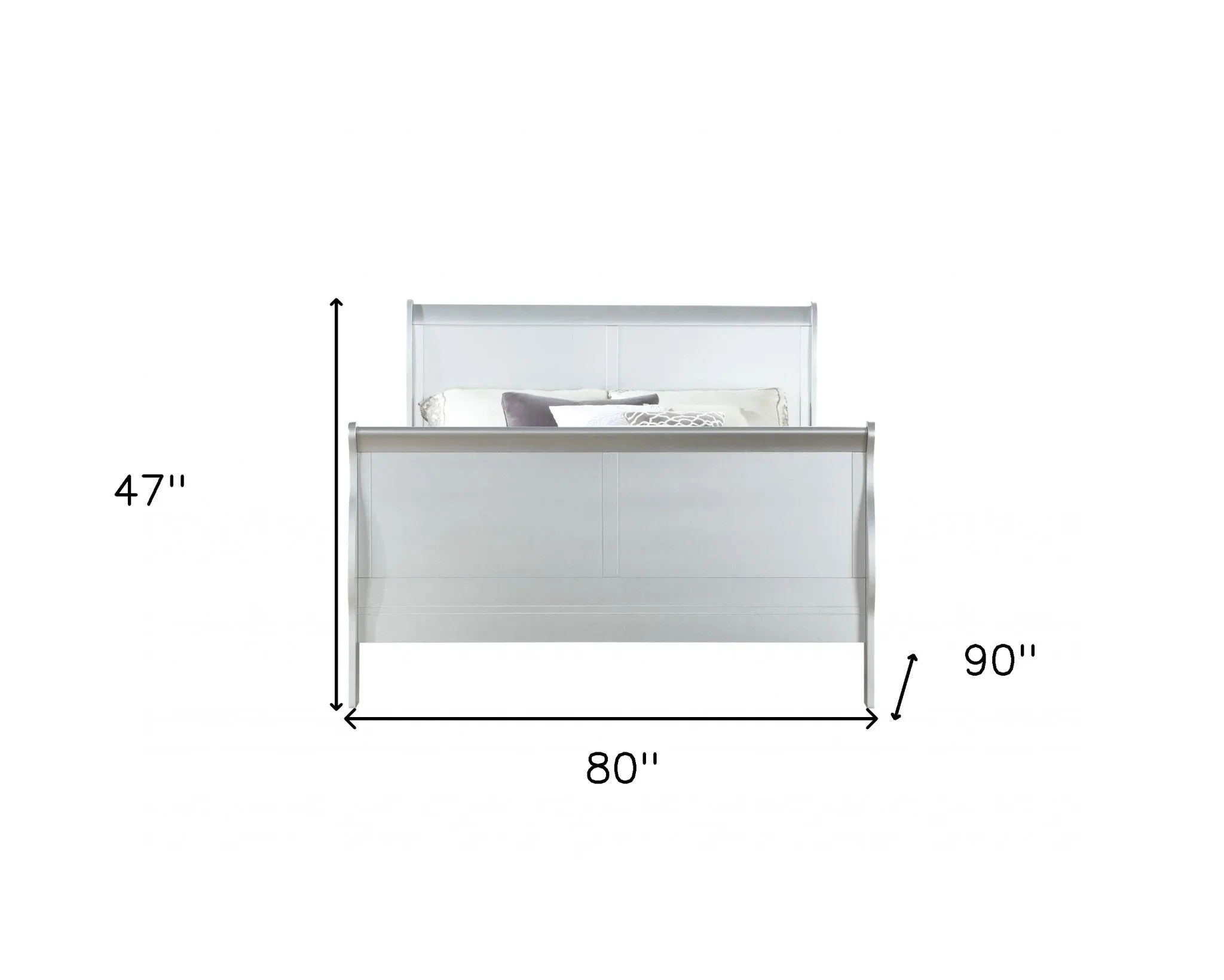 80 X 90 X 47 Platinum Wood Eastern King Bed