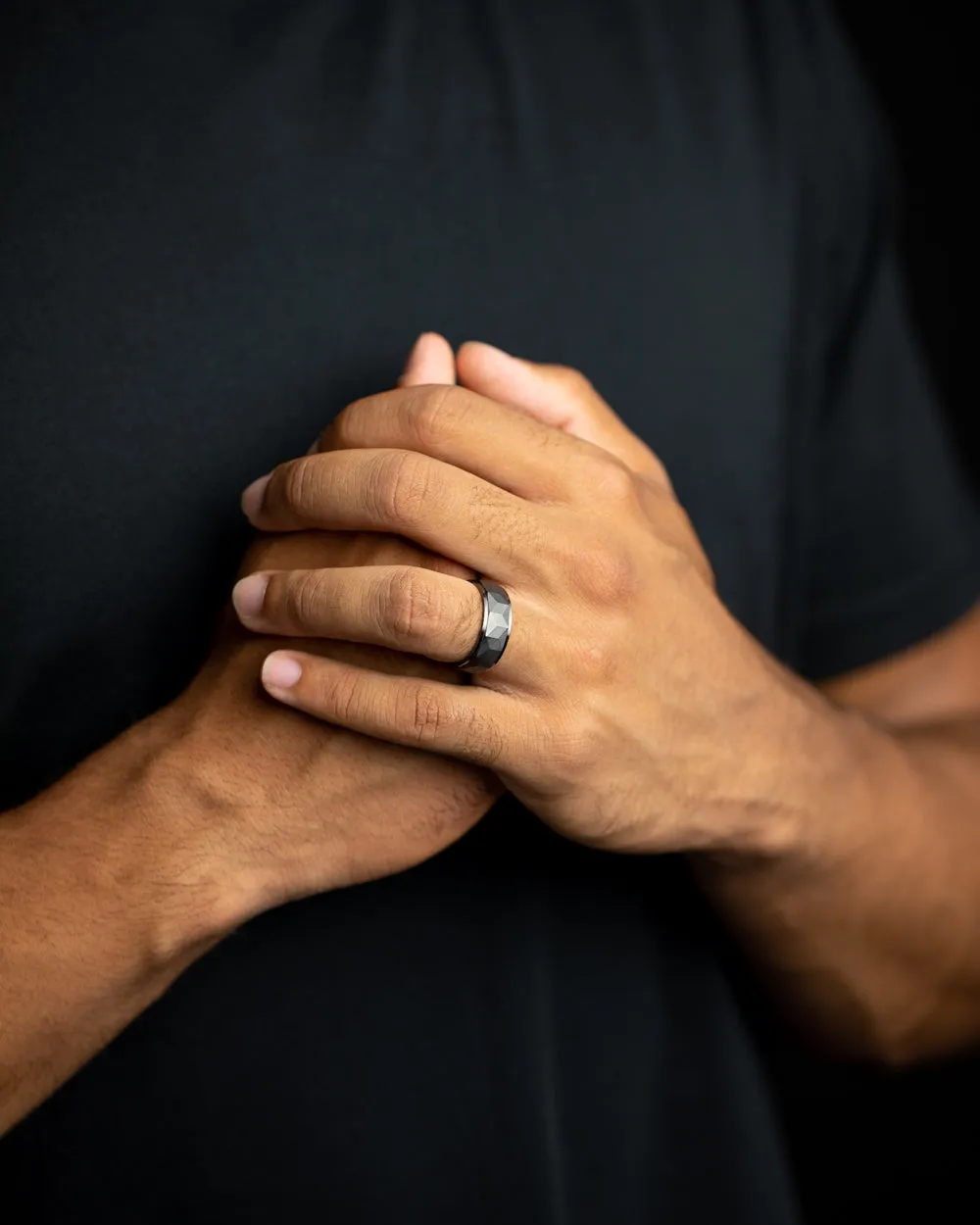 8mm Titanium ring with black on black finish