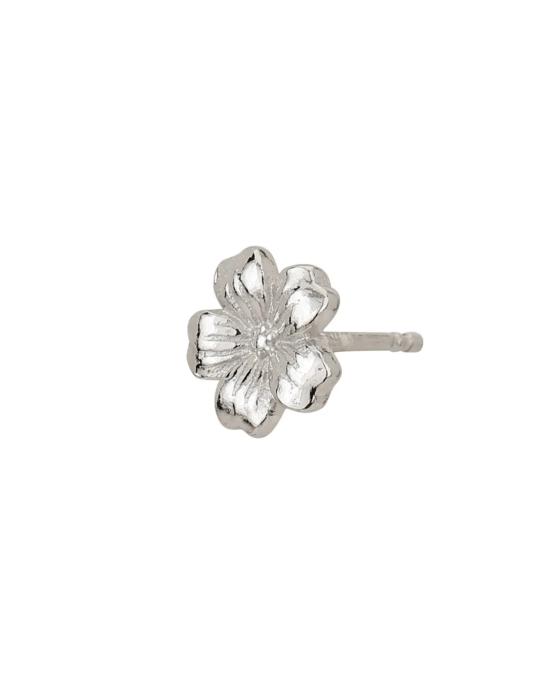 925 Sterling Silver Floral With Rhodium Plated Stud Earring