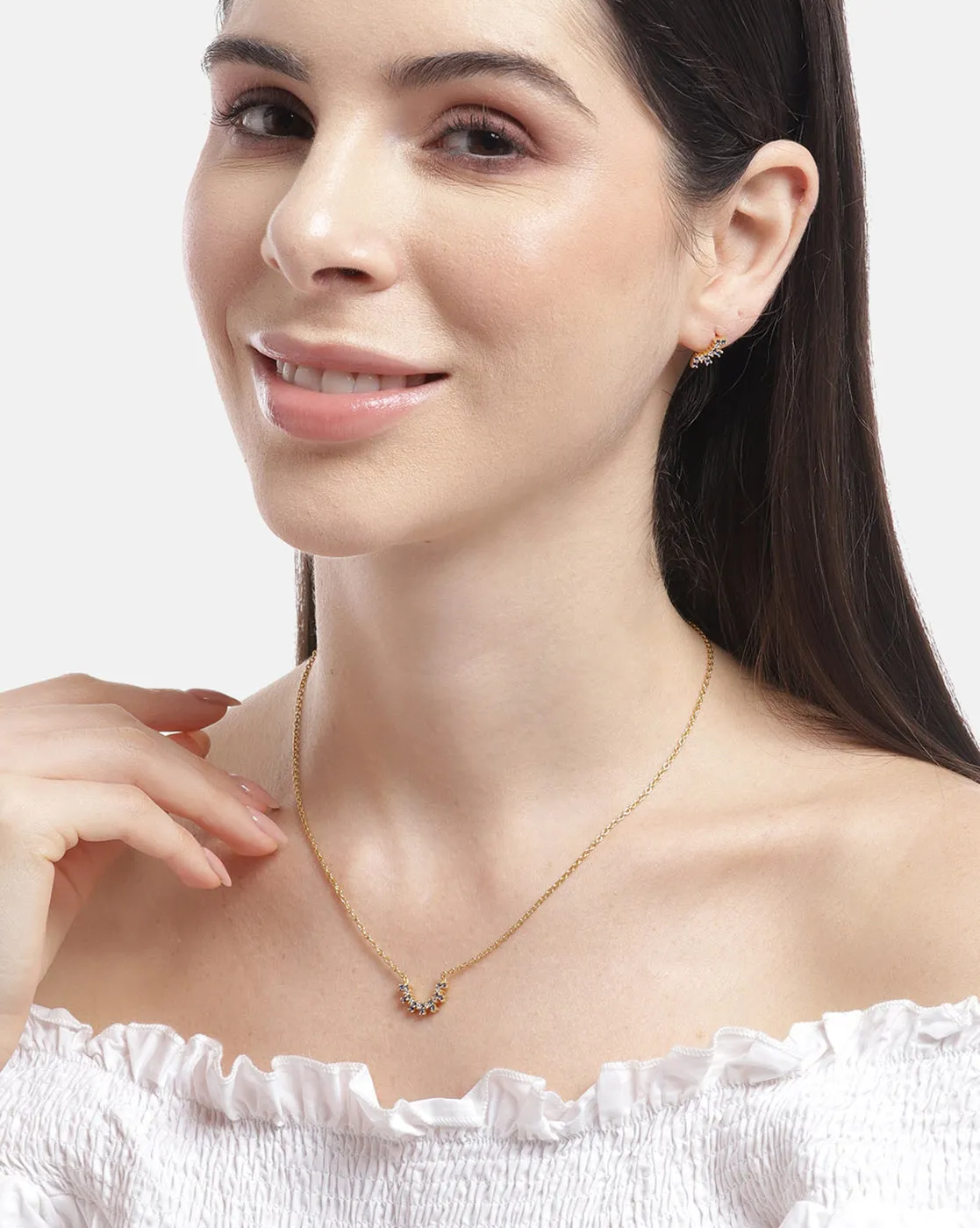 925 Sterling Silver Necklace And Earring Set