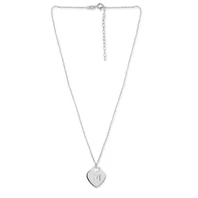 925 Sterling Silver Rhodium Plated And Alphabet Pendant With Chain For Women