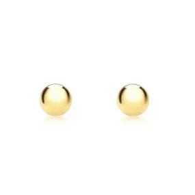 9K Yellow Gold 3mm Polished Ball Stud Earrings