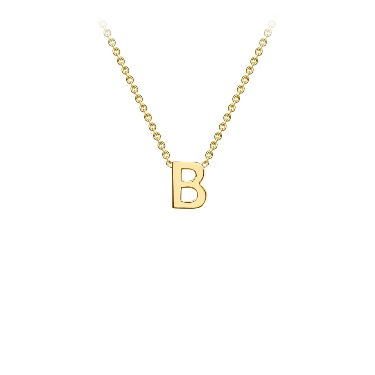 9K Yellow Gold 'B' Initial Adjustable Letter Necklace 38/43cm