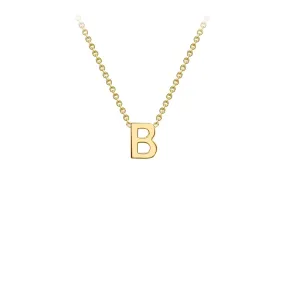 9K Yellow Gold 'B' Initial Adjustable Letter Necklace 38/43cm