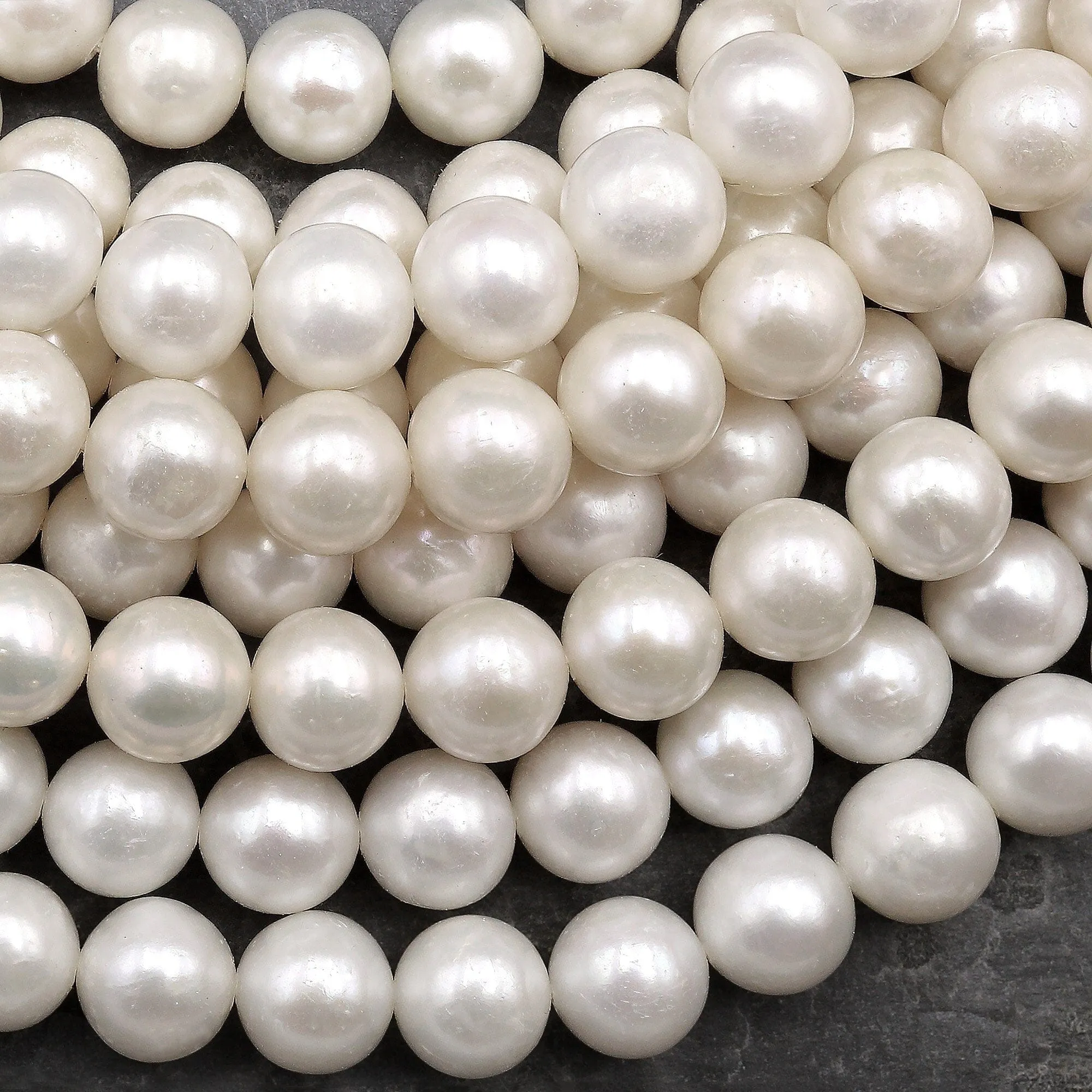 AA Genuine Classic White Freshwater Pearl 8mm Round Pearl 15.5" Strand