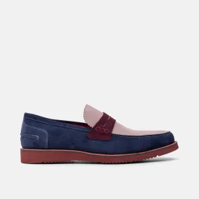 Abe Blue Earth Suede Penny Loafers