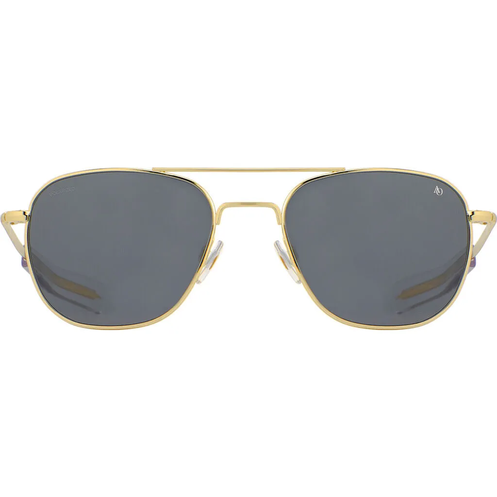 American Optical Big Original Pilot Sunglasses Bayonet | Gold/Polarized Nylon