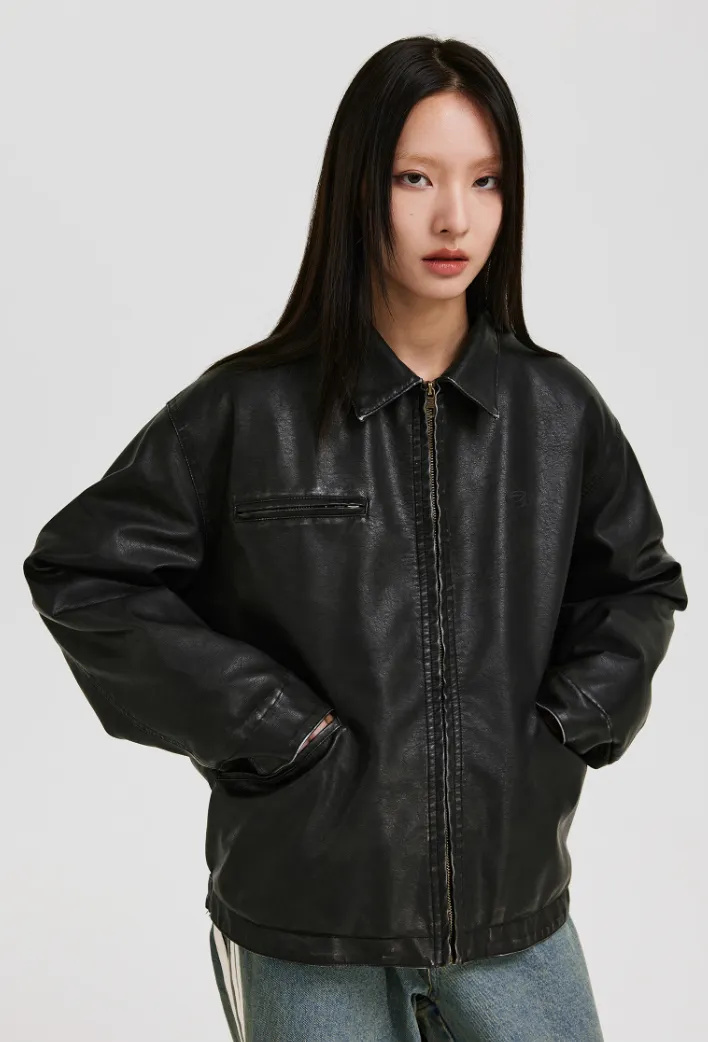 ANTIDOTE Distressed Leather Detroit Leather Jacket