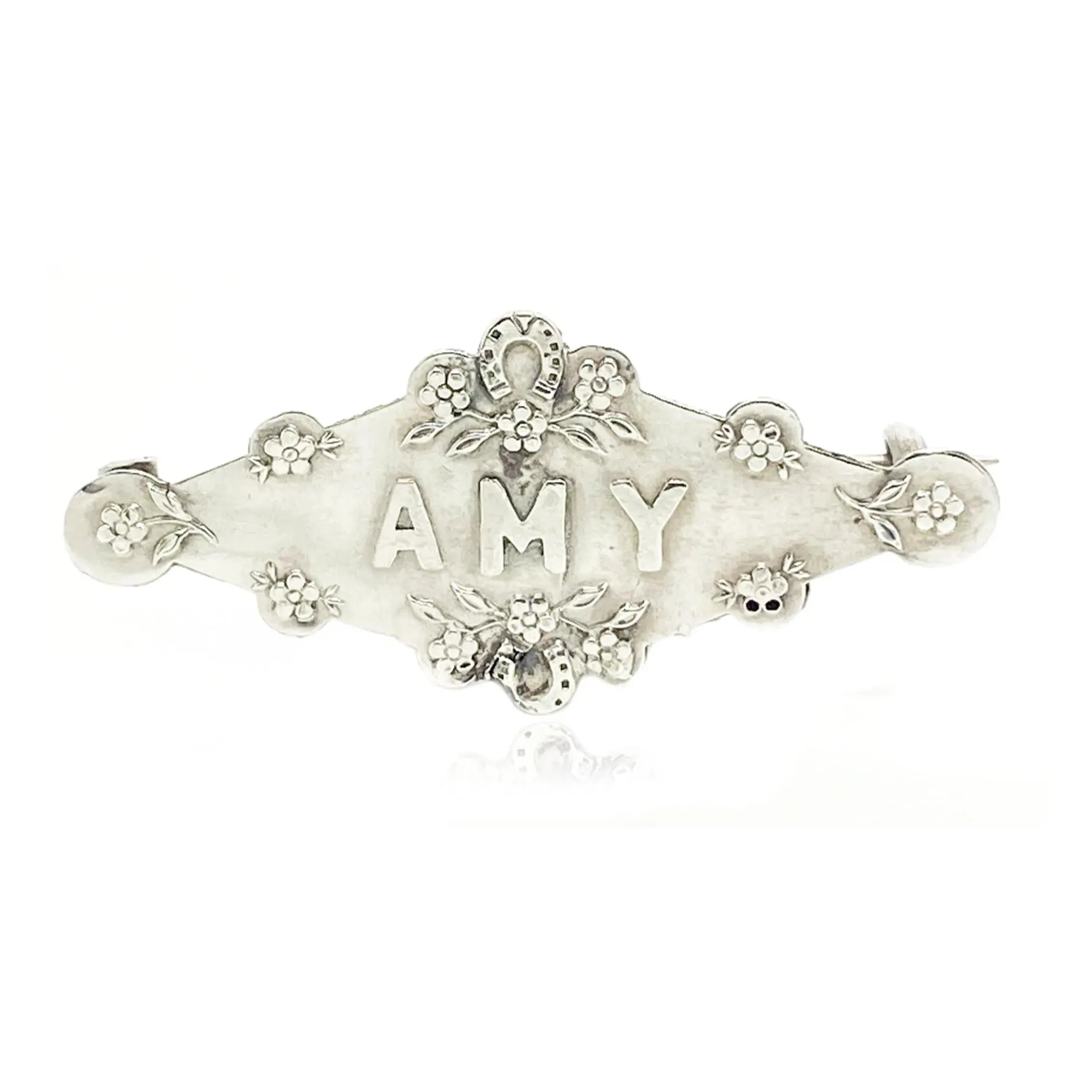 Antique Edwardian 1903 Silver 'Amy' Name Brooch