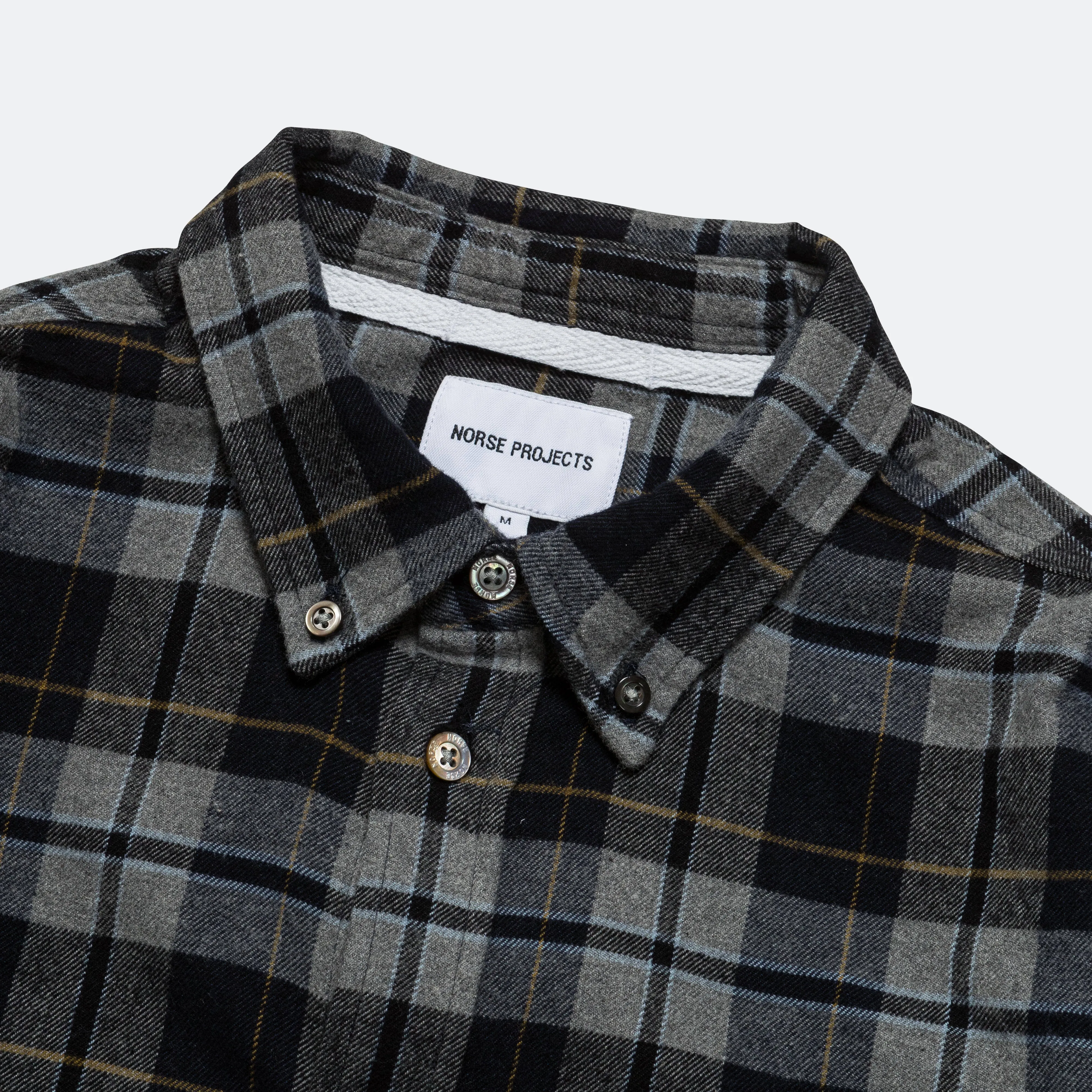 Anton Brushed Flannel Check - Medium Grey