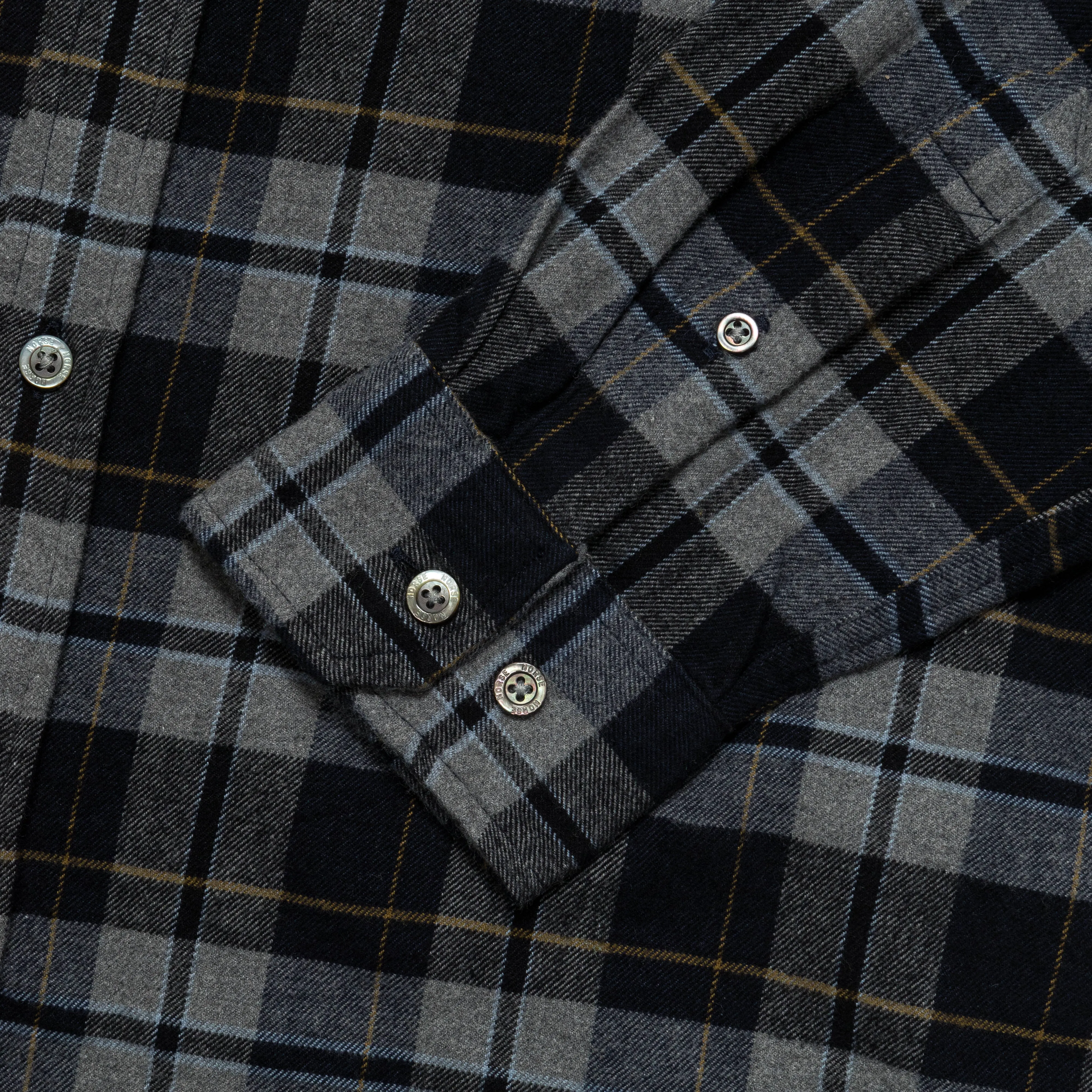 Anton Brushed Flannel Check - Medium Grey