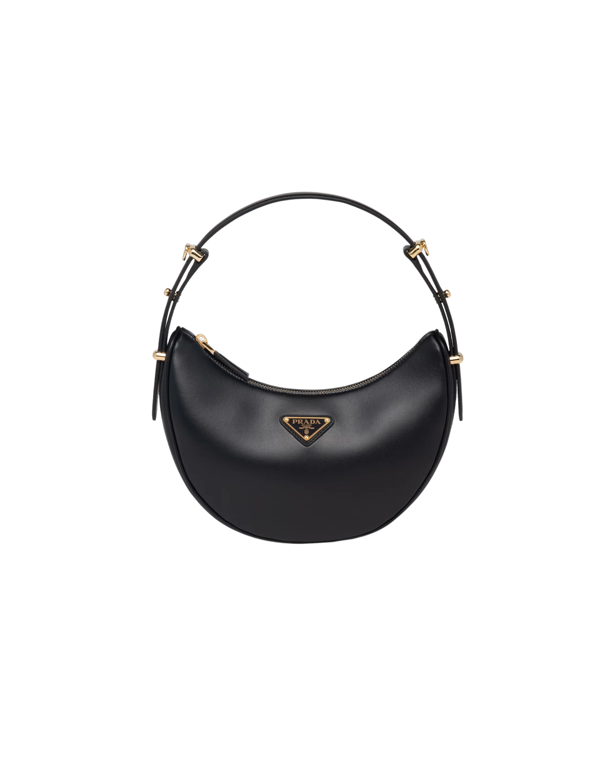 Arqué Black Leather Shoulder Bag