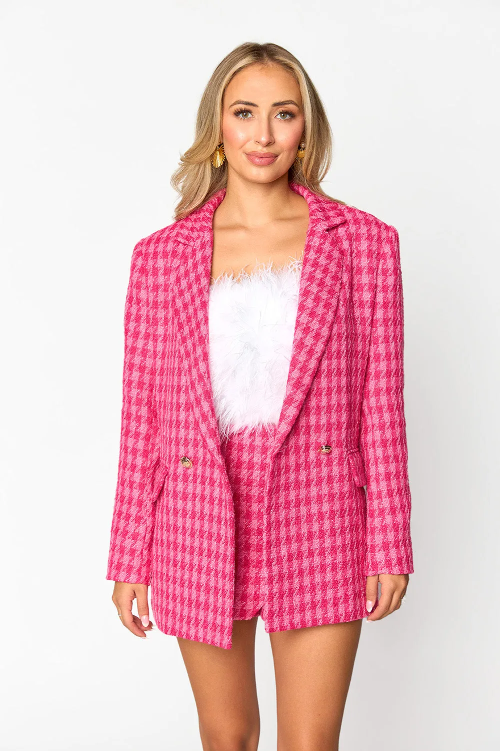 Avery Oversized Blazer - Strawberry Cream