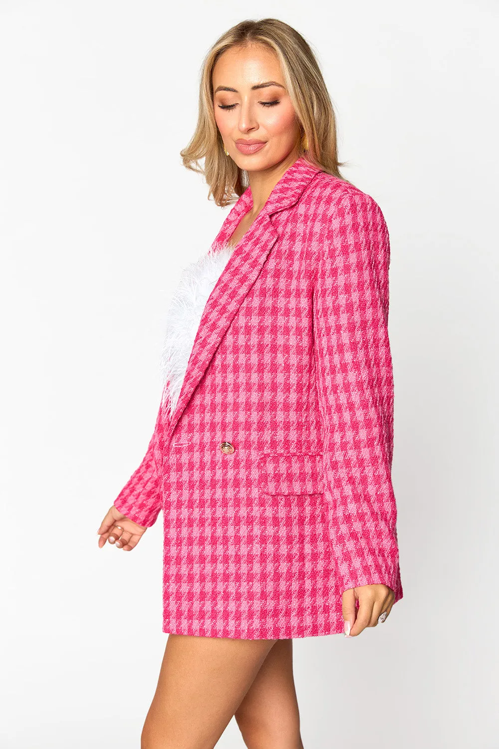 Avery Oversized Blazer - Strawberry Cream