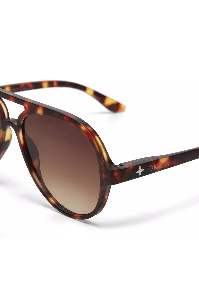 Aviator shape | Classic Havana | Solbriller fra Okkia