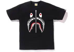 BAPE FOREST CAMO SHARK ZIP TEE BLACK/BLACK