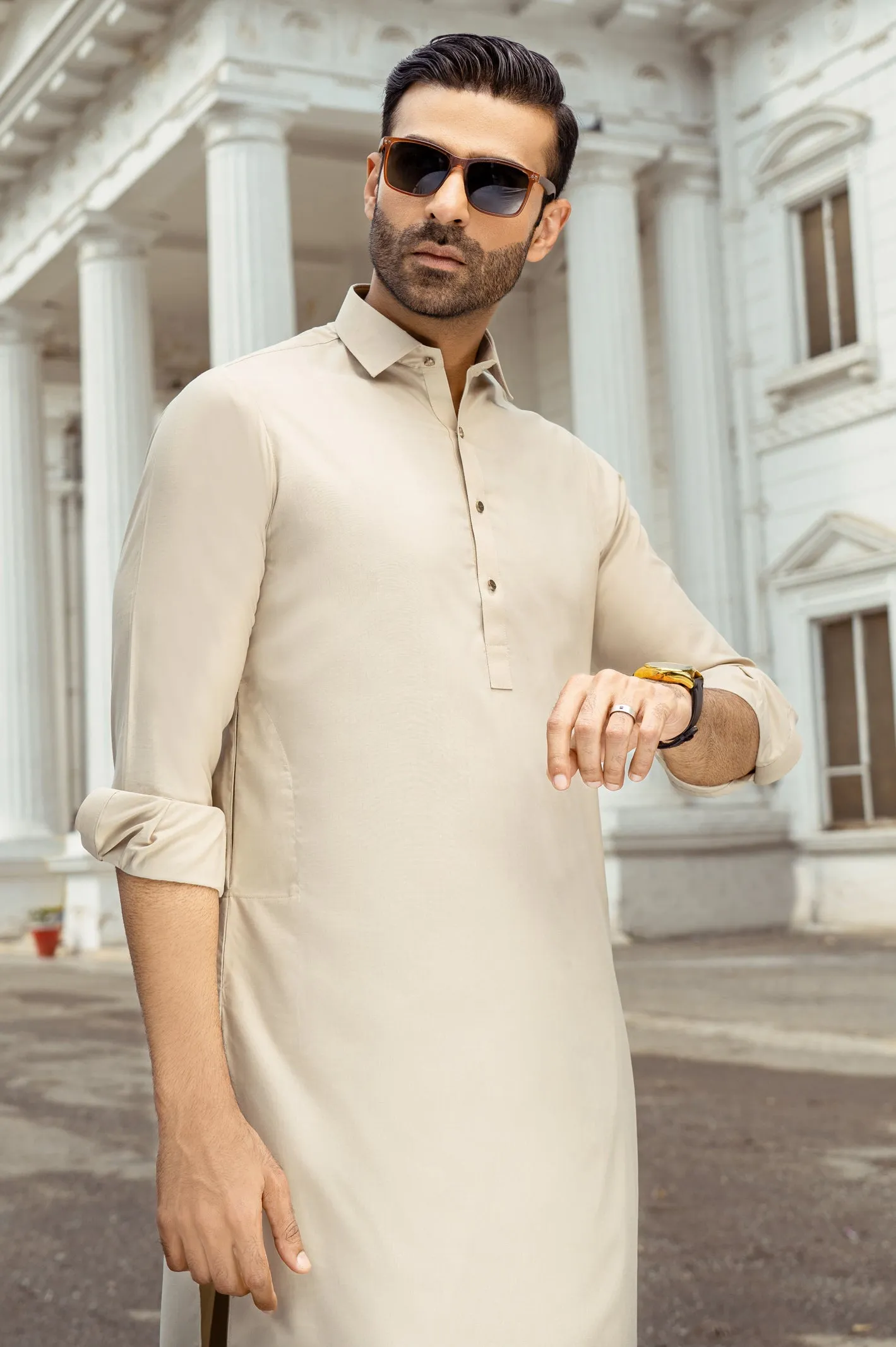 Beige Shalwar Kameez