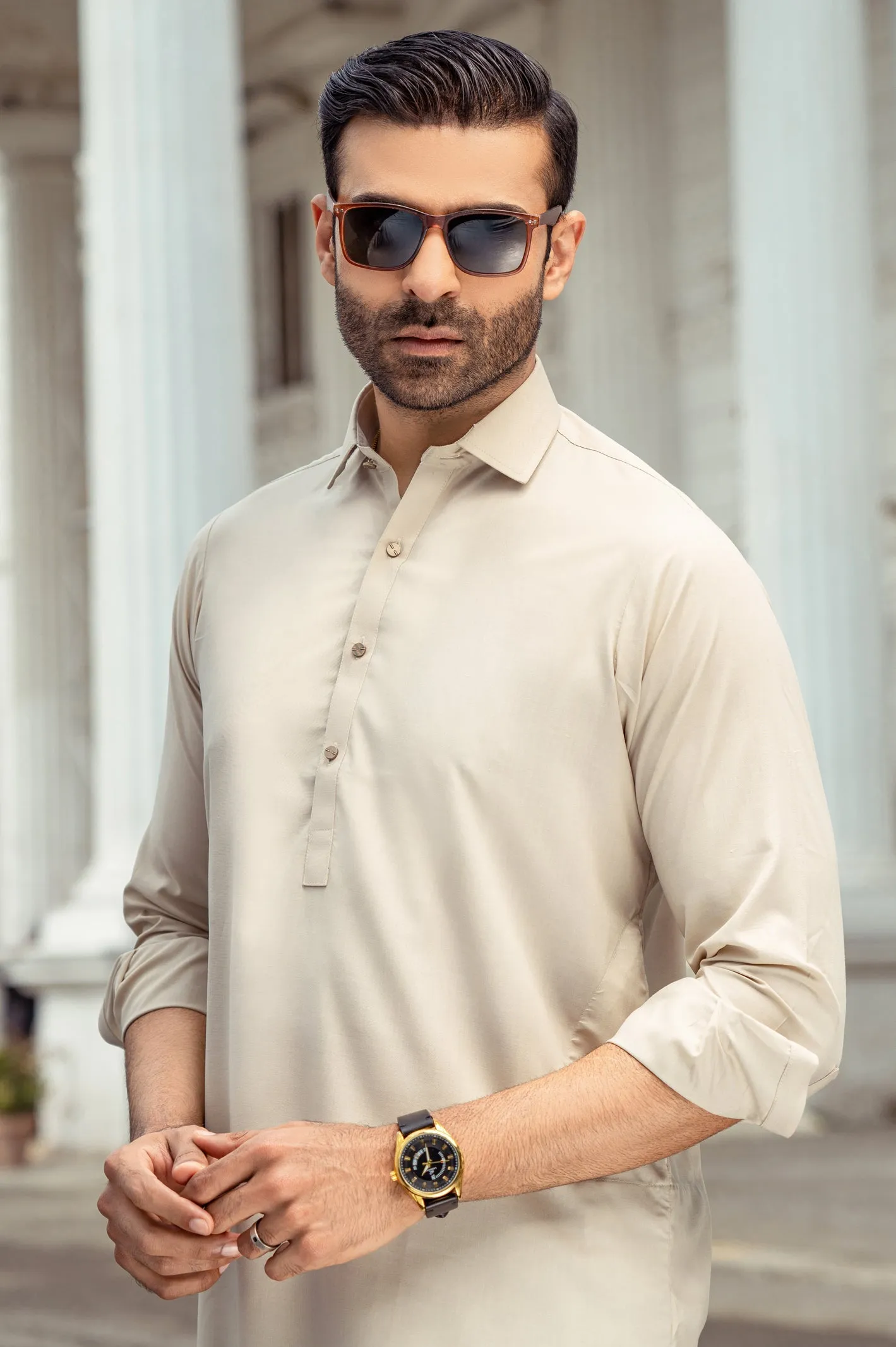 Beige Shalwar Kameez