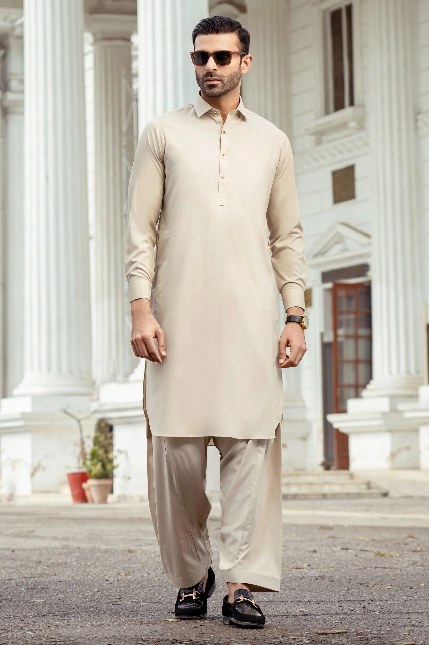 Beige Shalwar Kameez