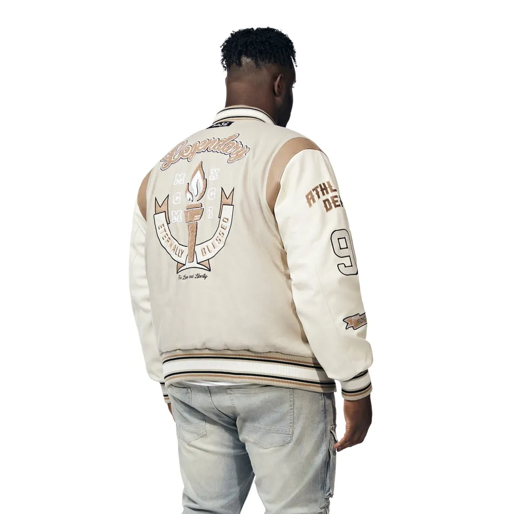 Big And Tall Torch Varsity Jacket - Clay