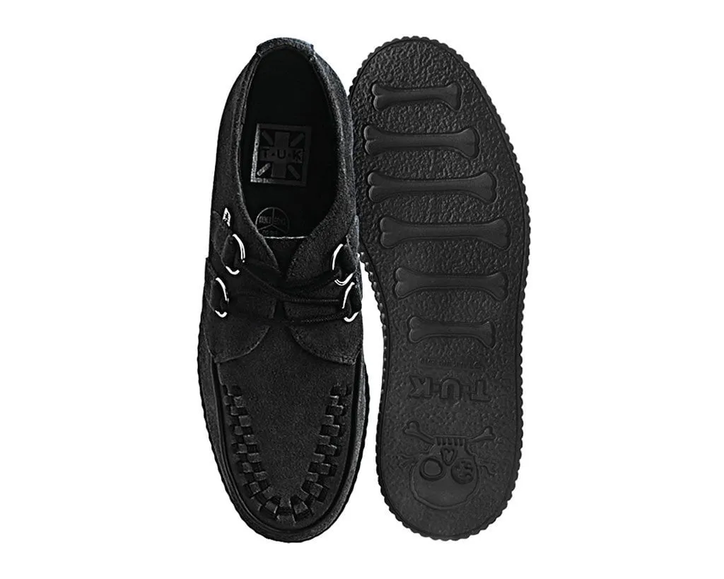 Black Faux Suede Viva Low Creeper