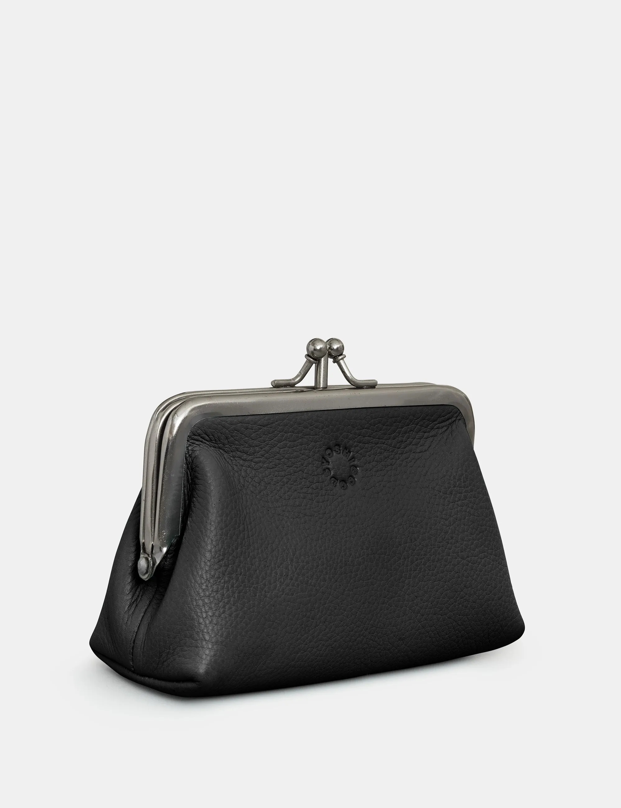 Black Leather Aubrey Frame Purse