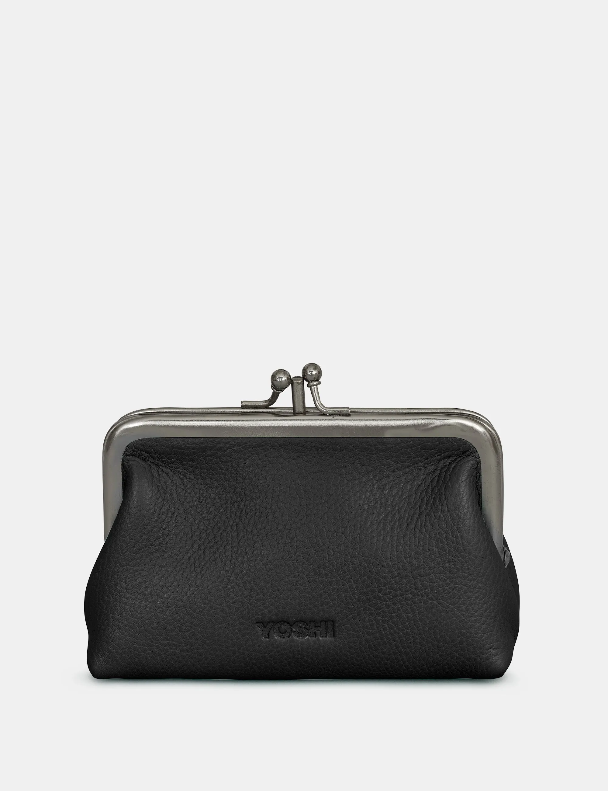 Black Leather Aubrey Frame Purse