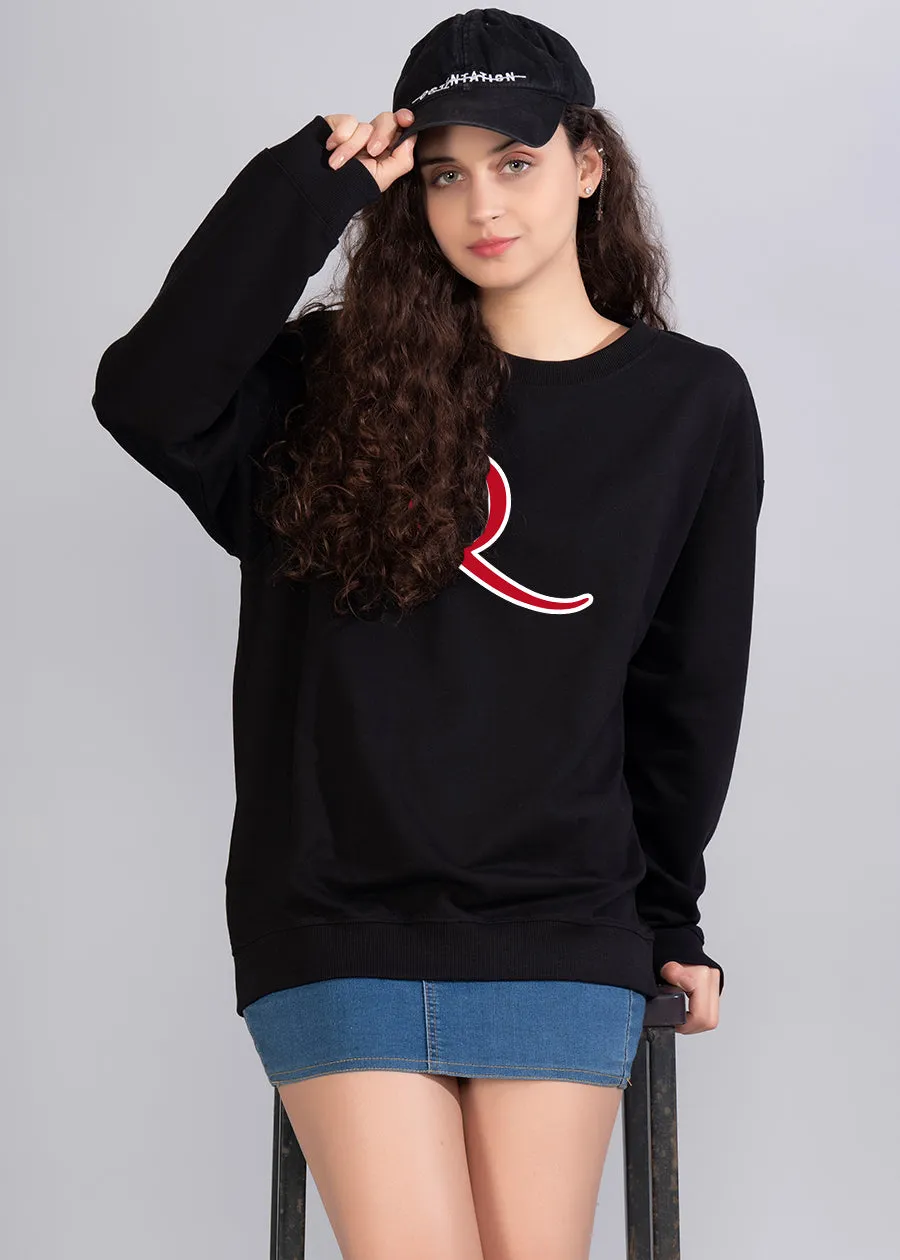 Black Queen Band Printed Oversized Sweatshirt Womens