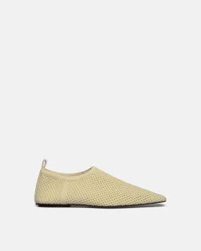 Buju - Mesh-Knit Square-Toe Slip-On Shoes - Sand Mesh