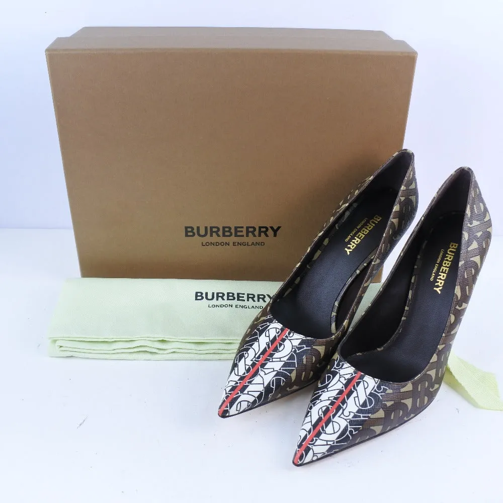 BURBERRY pumps 8018752 1003 PVC , Calfskin Brown Monogram Women 36 Used Authentic