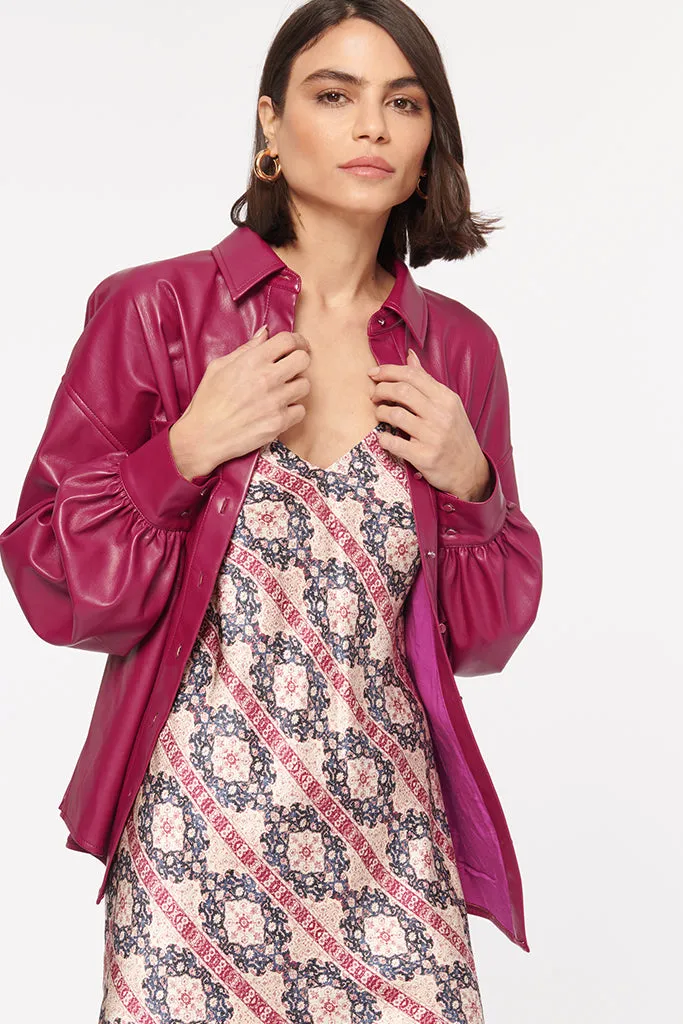 Cami NYC - Belkis Vegan Leather Top - Beetroot *FINAL SALE