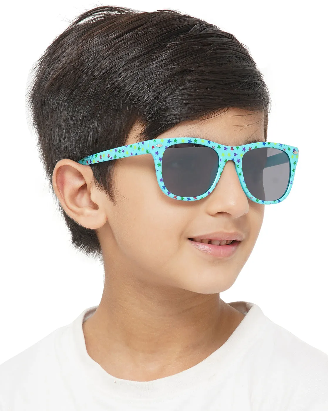 Carlton London Black Lens & Blue Wayfarer Sunglasses For Boy