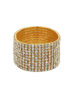 Carlton London Brass Cubic Zirconia Gold-Plated Bracelet