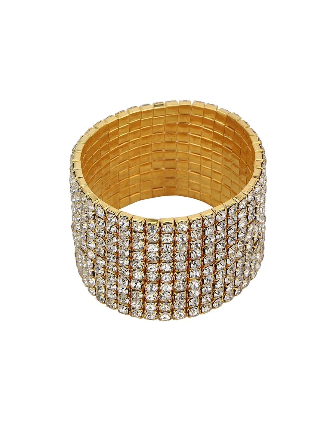 Carlton London Brass Cubic Zirconia Gold-Plated Bracelet