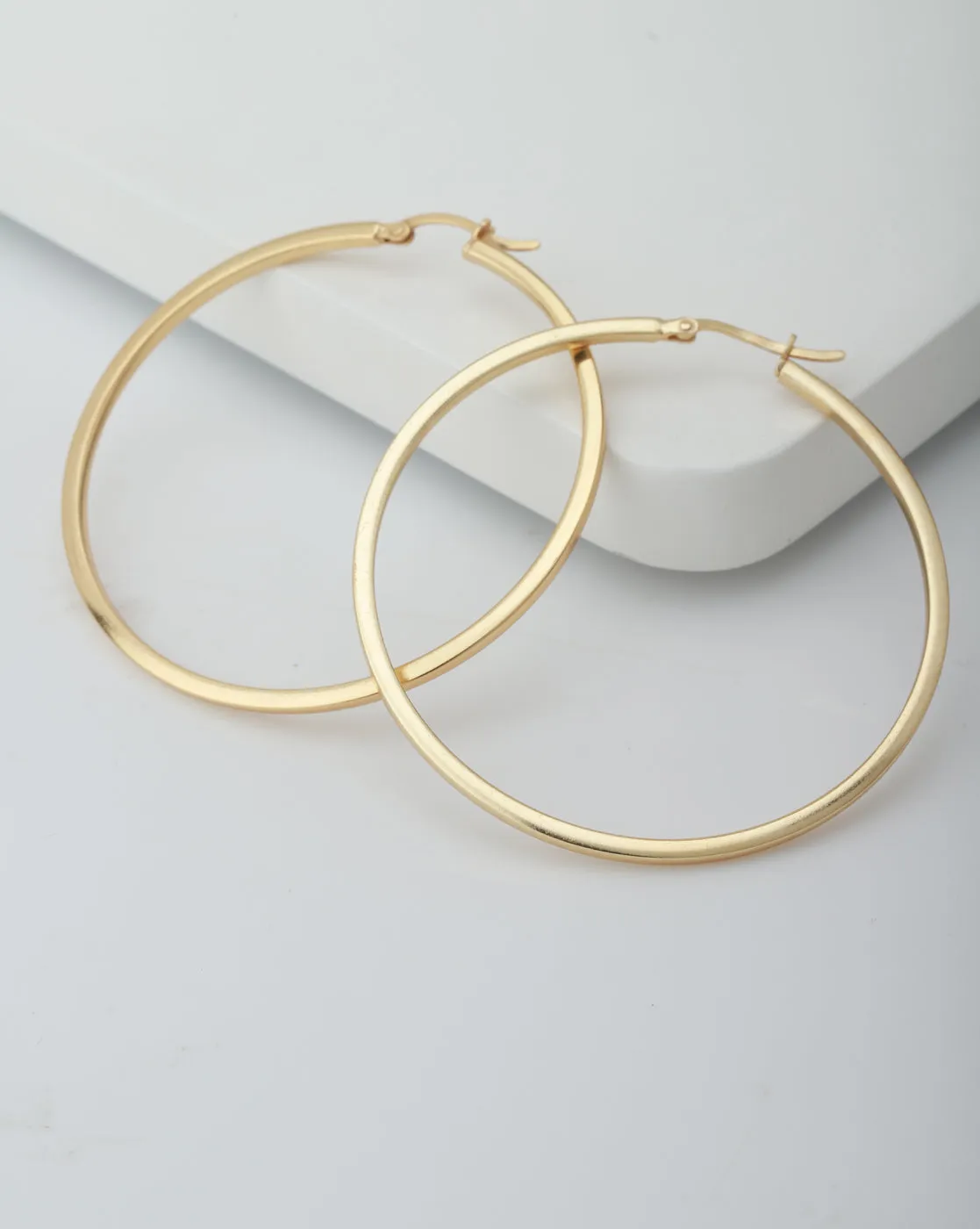 Carlton London Gold Plated Circular Hoop Earring For Women