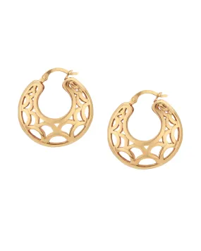 Carlton London Gold Plated Crescent Hoop Earring For Women