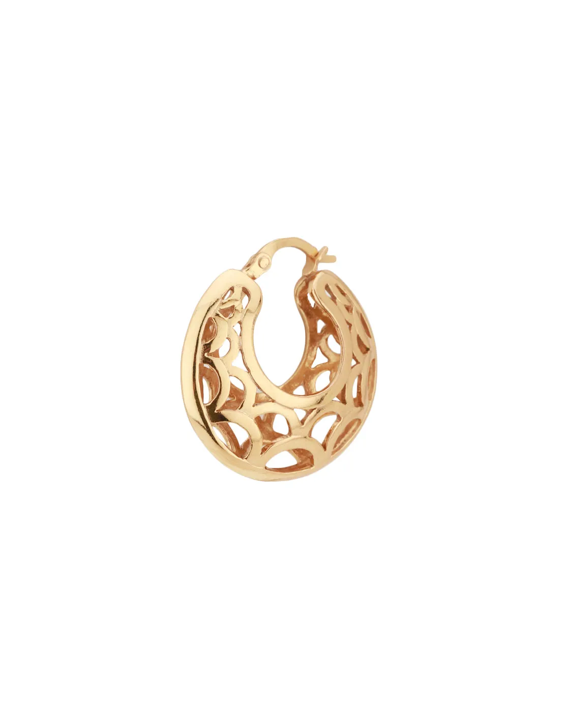 Carlton London Gold Plated Crescent Hoop Earring For Women