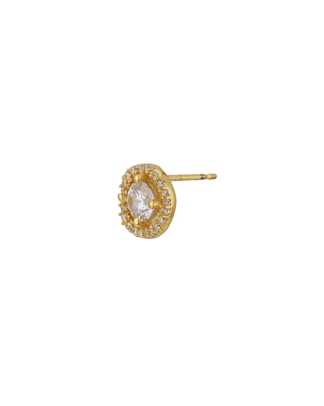 Carlton London Gold Plated Cz Circular Stud Earring For Women