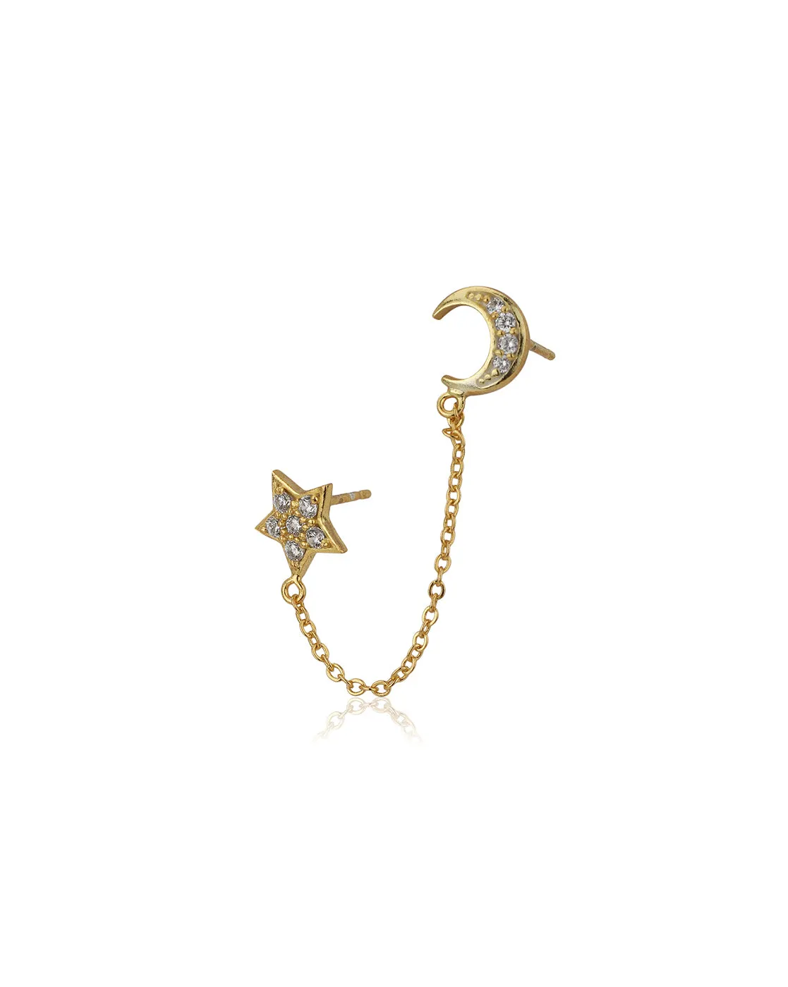 Carlton London Gold Plated Cz Star Stud Earring For Women