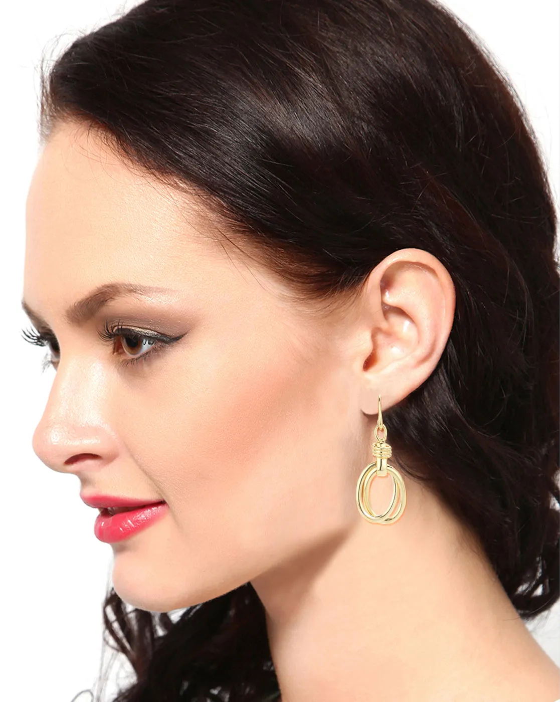 Carlton London Gold Plated Oval Drop Earring For Women