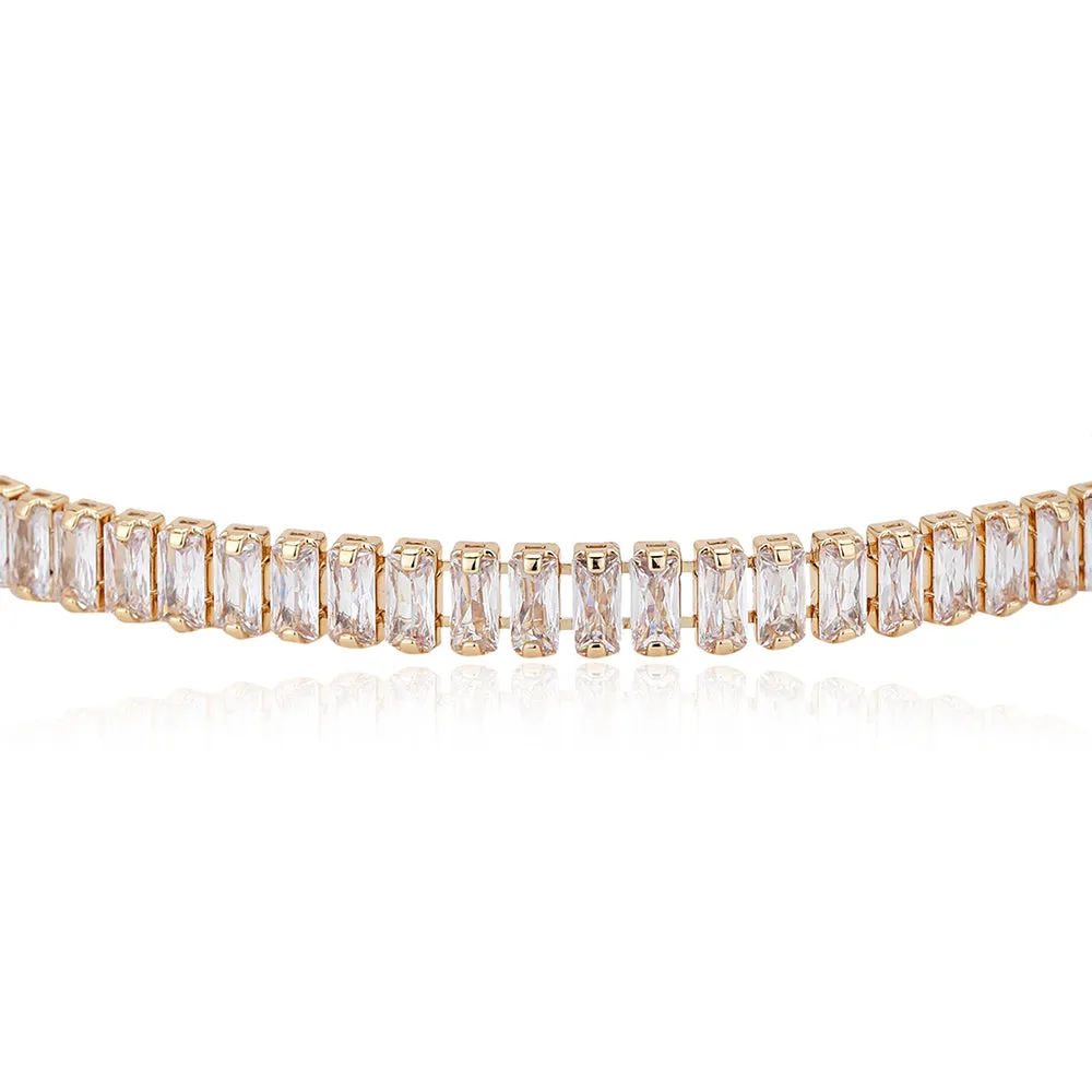 Carlton London Premium Jwlry-Gold Toned Cz Studded Gold-Plated Wraparound Adjustable Bracelet Fjb4175