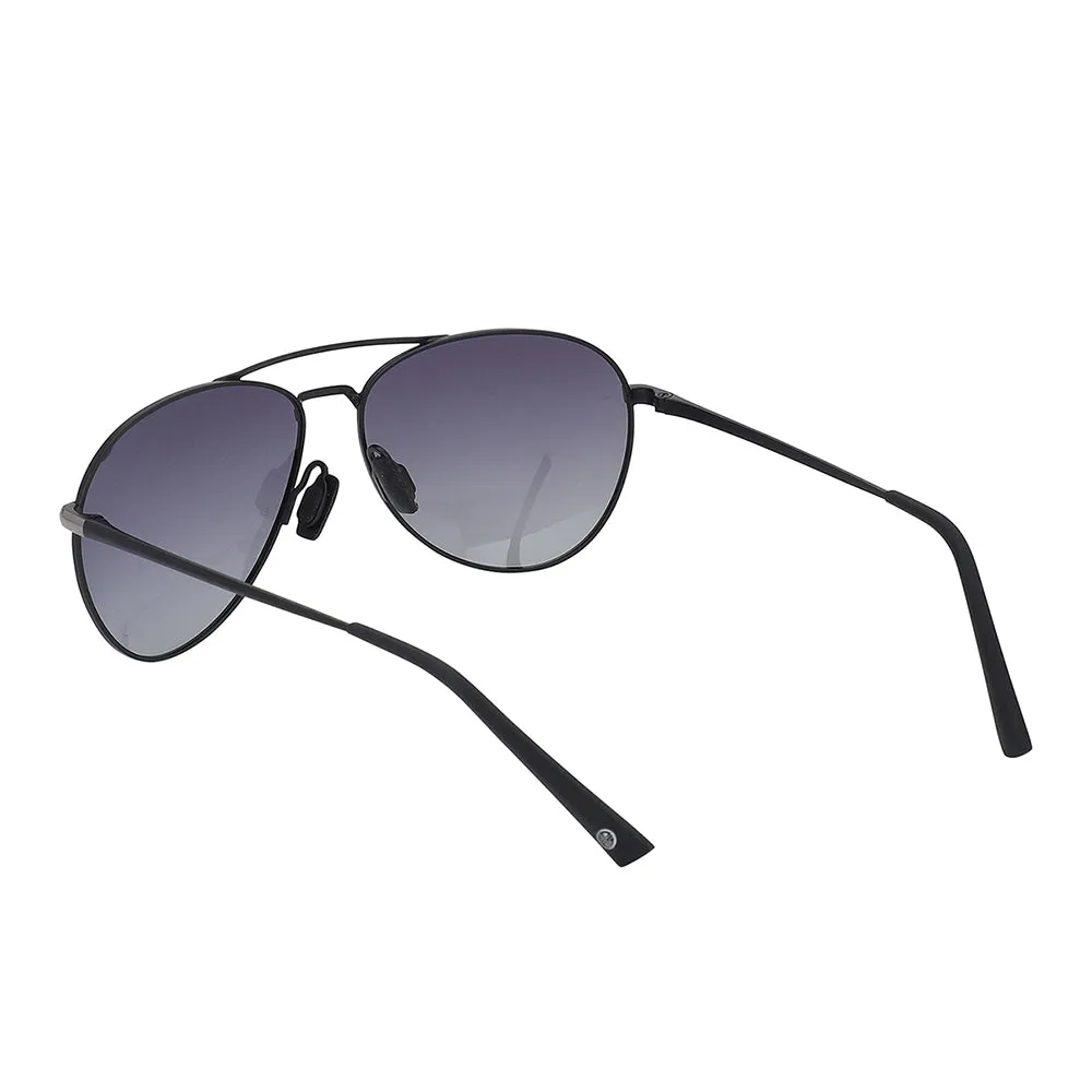 Carlton London Premium Silver & Black Toned Polarised And Uv Protected Lens Aviator Sunglasses For Men