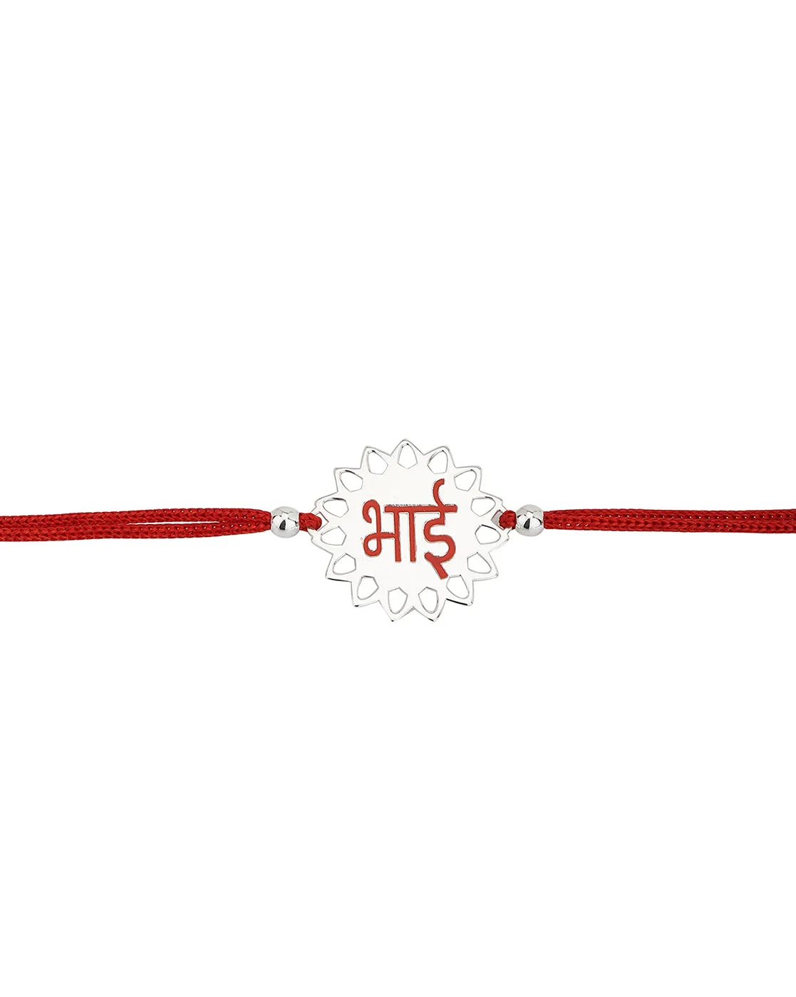 Carlton London Red 925 Sterling Silver Rakhi