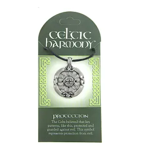 Celtic Harmony Protection Amulet Pendant Necklace, Lead-Free Pewter With Cord