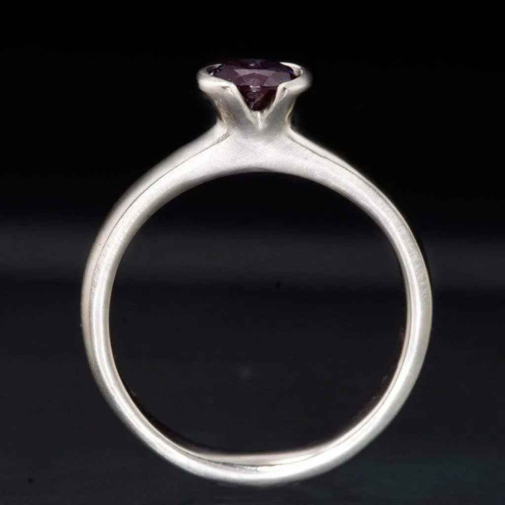 Chatham Alexandrite Half Bezel Solitaire Engagement Ring