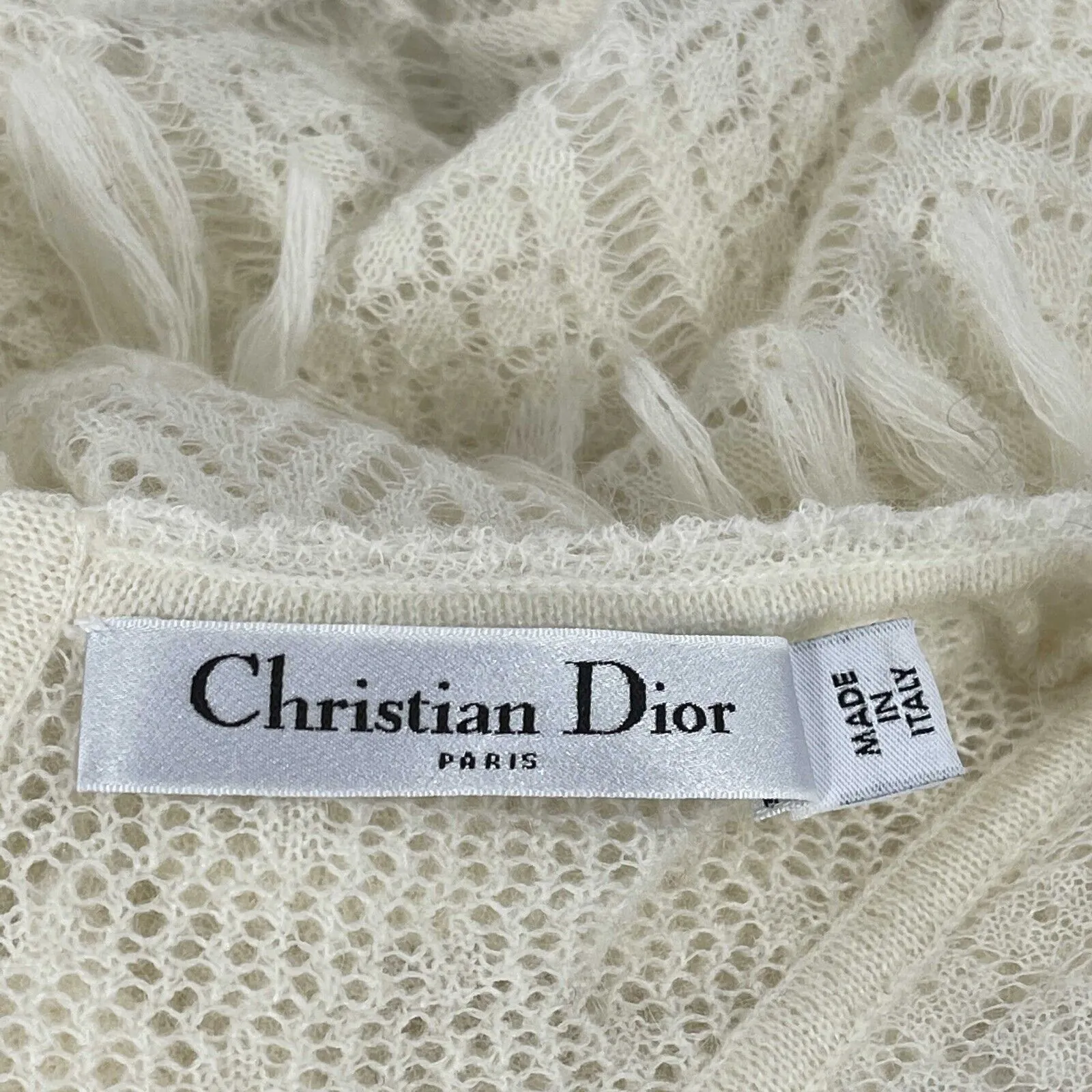 Christian Dior - Western Prairie Wool Fringe Sweater - Ivory - 34 - US 2